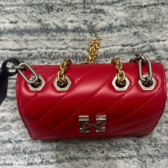 Off White Red Jackhammer 19 Quilted Chain Shoulder Bag - Picture 9 of 17